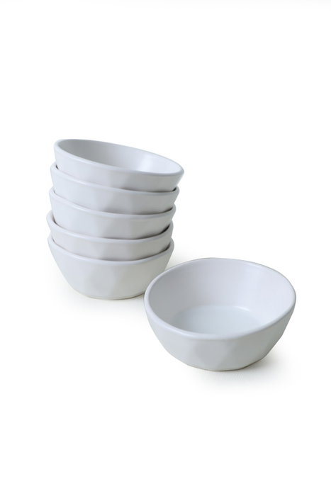 Hermia X00019032 Juego de Cuencos para Aperitivos en Gres Cerámico, Blanco, 12 cm, 217 cc (6 Piezas)